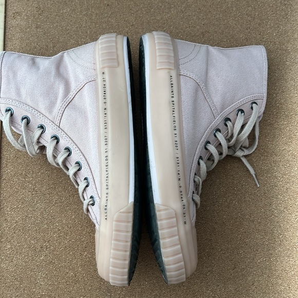 AllSaints Canvas High Top Sneakers Light Pink size 38 US 7 - Picture 10 of 16